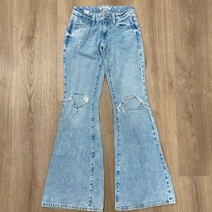 PacSun Light Blue Distressed Flare Jeans